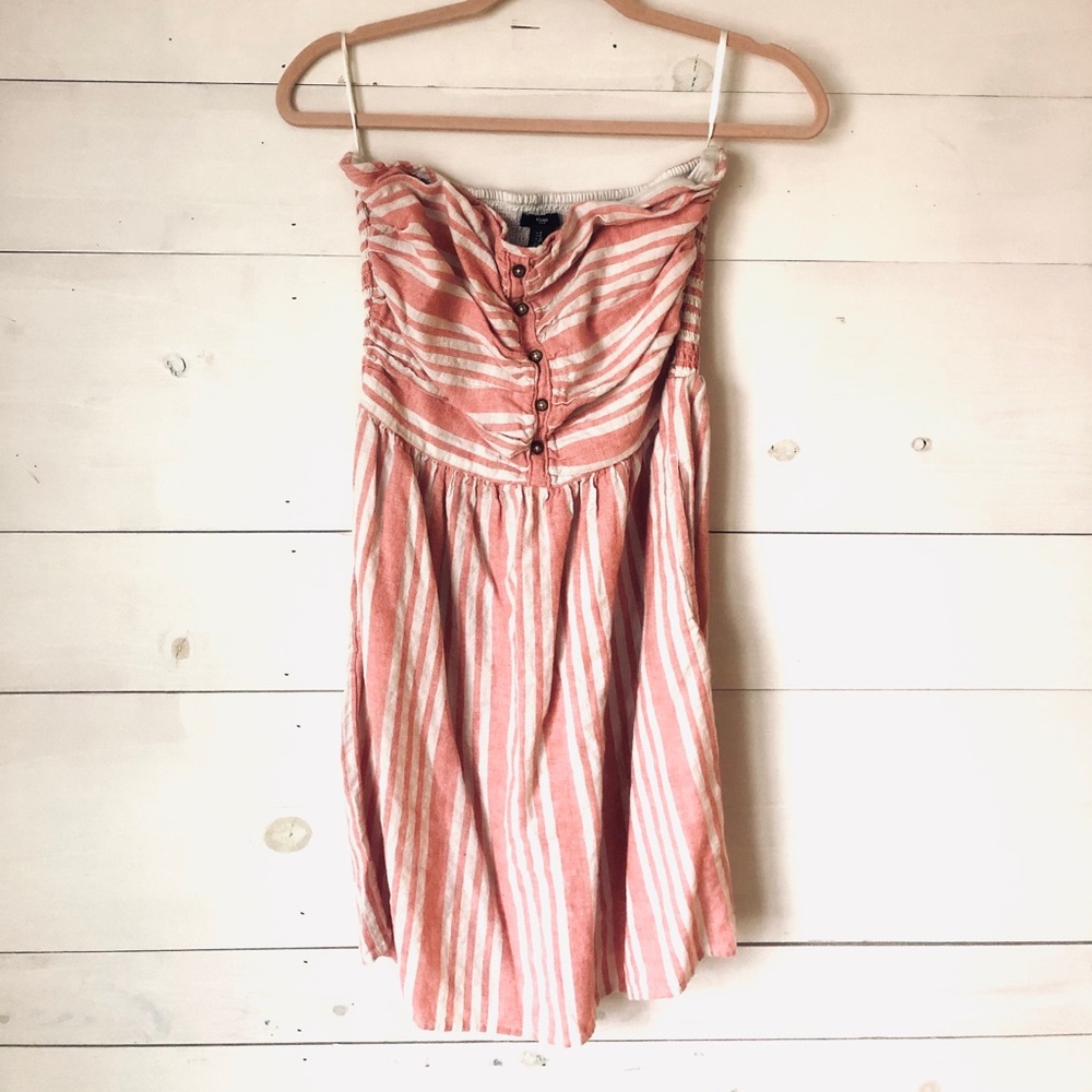 Women’s Red & White Strapless Dress